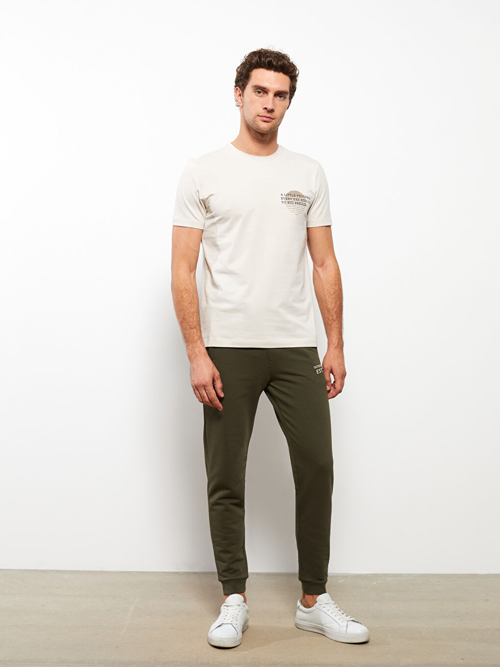 Crew Neck Short Sleeve Printed Combed Cotton Men's T-shirt-2