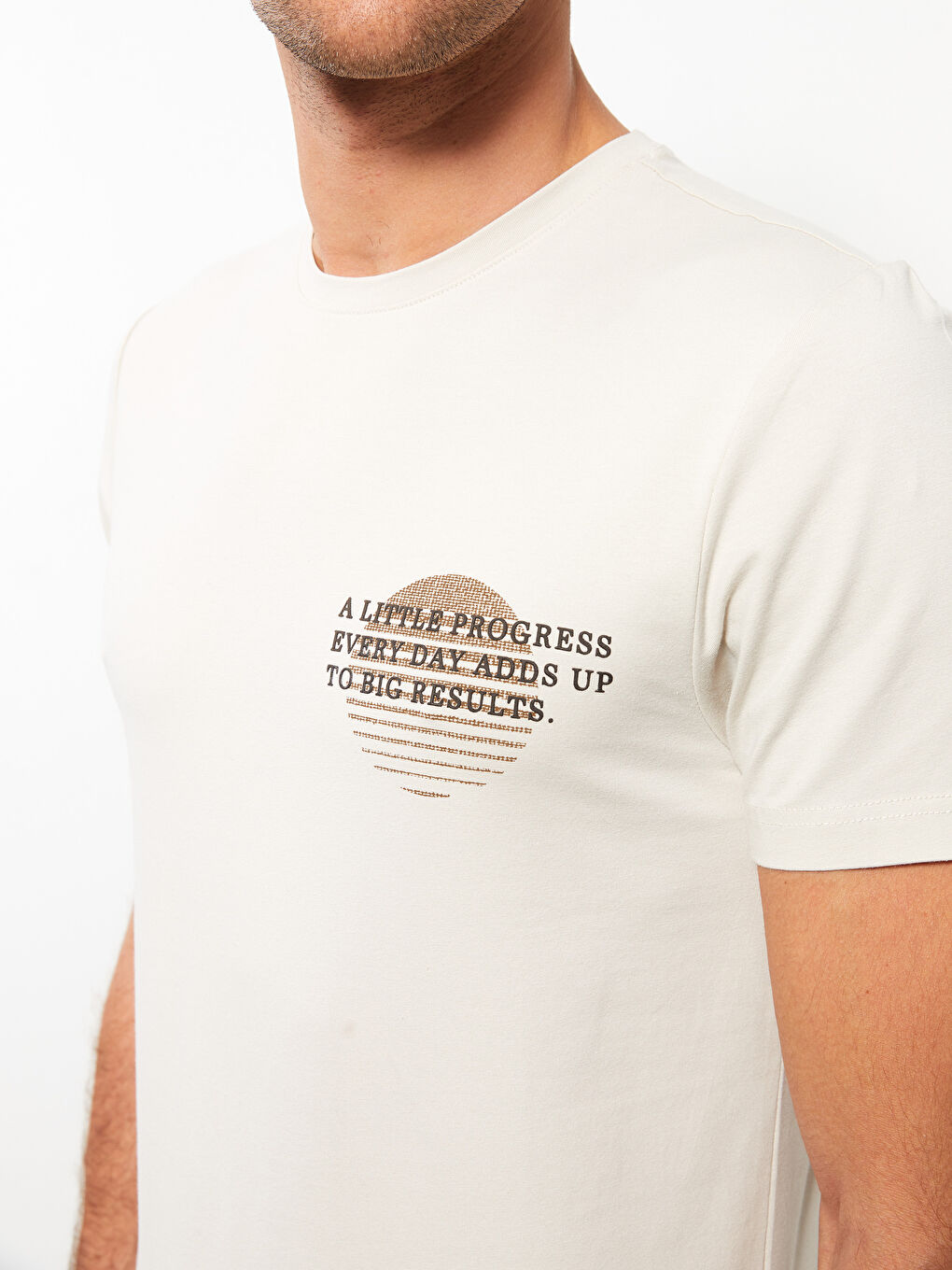 Crew Neck Short Sleeve Printed Combed Cotton Men's T-shirt-3