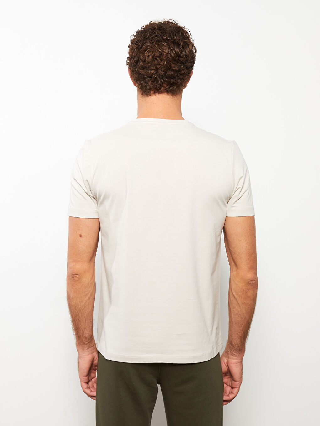 Crew Neck Short Sleeve Printed Combed Cotton Men's T-shirt-4