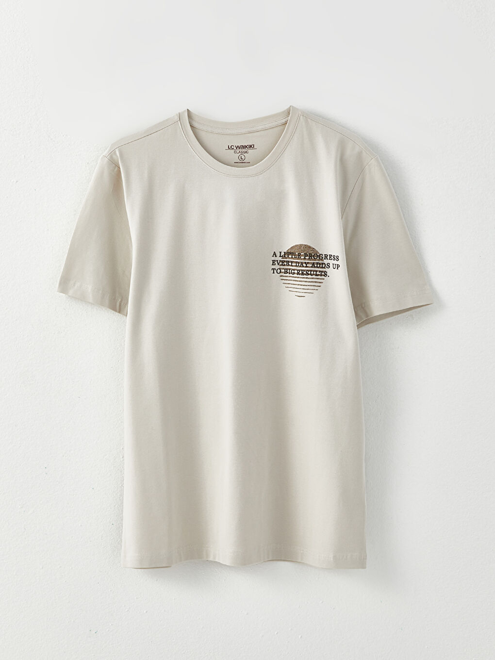 Crew Neck Short Sleeve Printed Combed Cotton Men's T-shirt-5