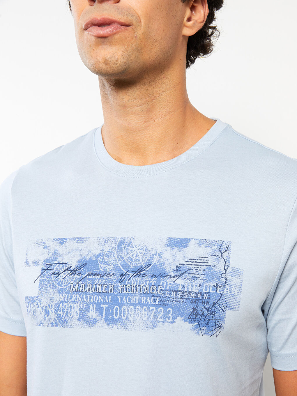 Crew Neck Short Sleeve Printed Combed Cotton Men's T-shirt-3