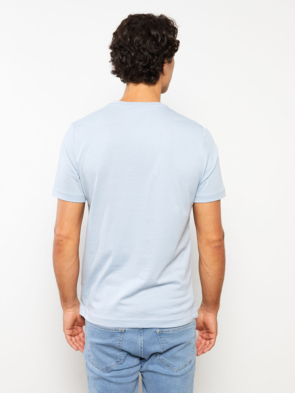 Crew Neck Short Sleeve Printed Combed Cotton Men's T-shirt-4