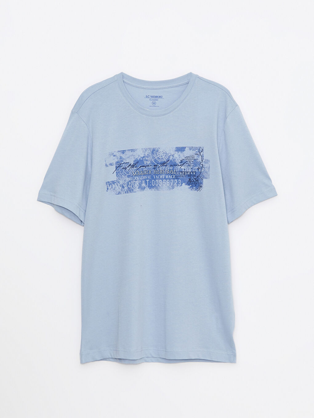 Crew Neck Short Sleeve Printed Combed Cotton Men's T-shirt-5