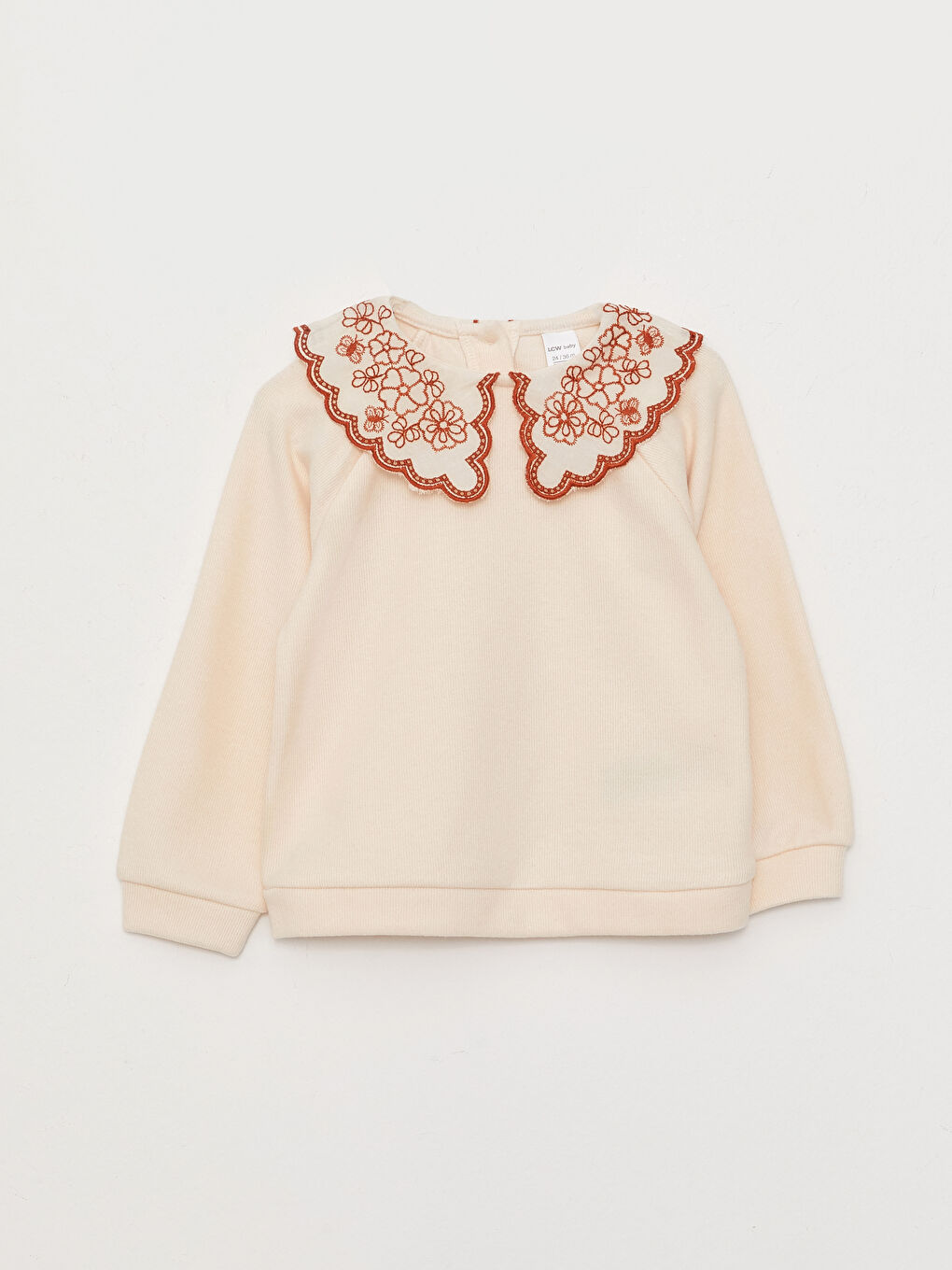 Bebe Collar Long Sleeve Embroidery Detailed Baby Girl Sweatshirt and Trousers 2-Pack Set-1