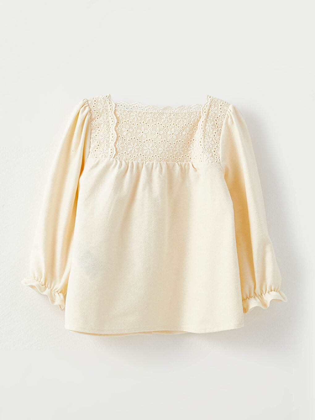 LCW baby Square Collar Long Sleeve Baby Girl Shirt -W2HD95Z1