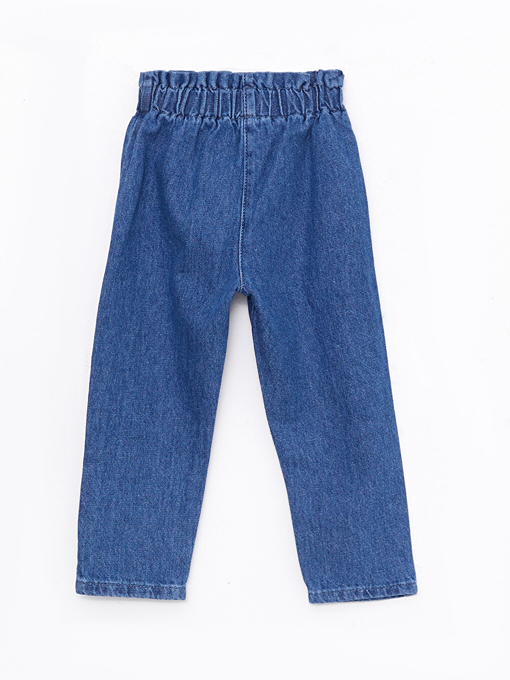 İndigo Beli Lastikli Nakış Detaylı Kız Bebek Jean Pantolon-4