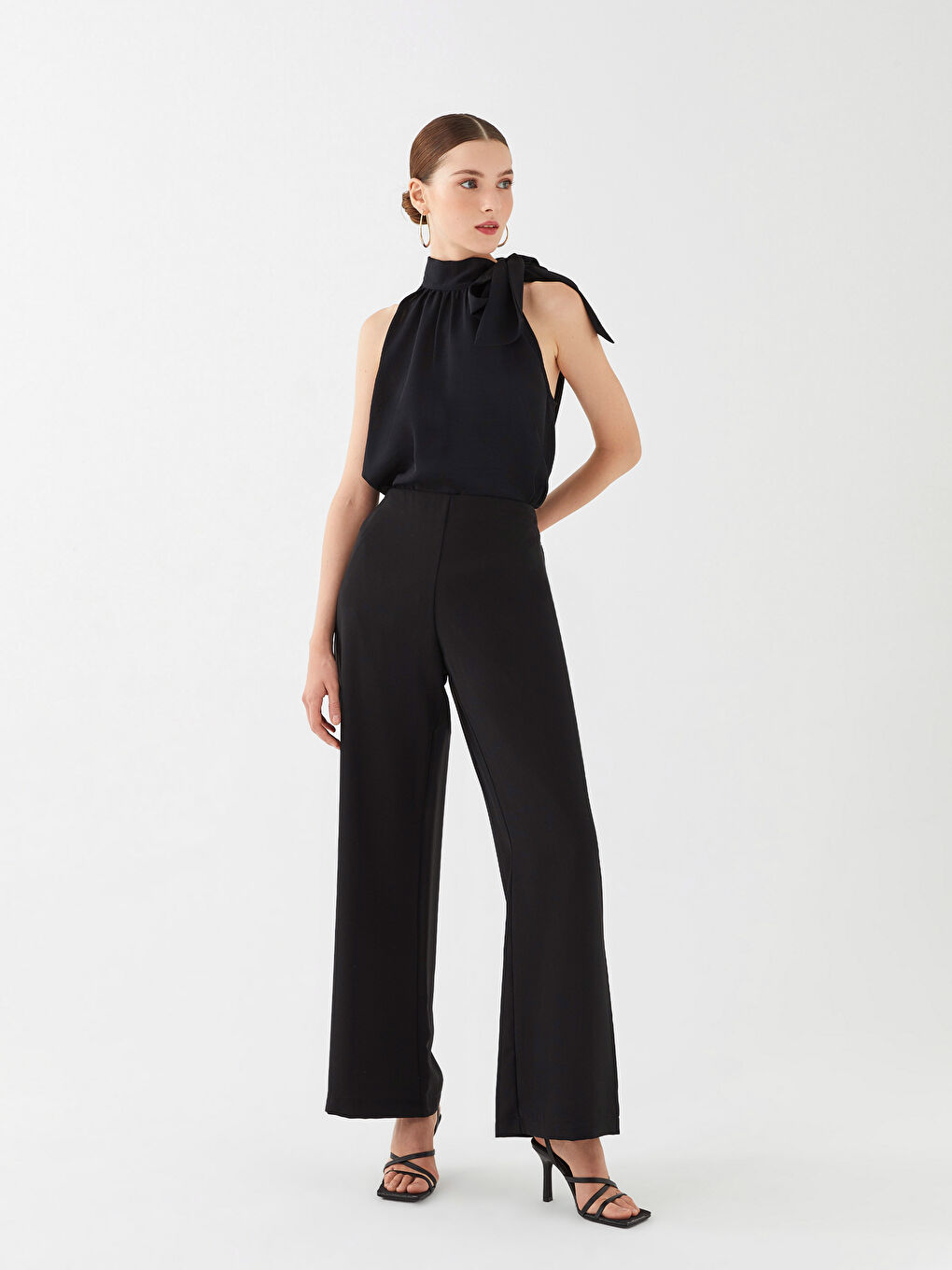 Дамски Широк Прав Панталон-1