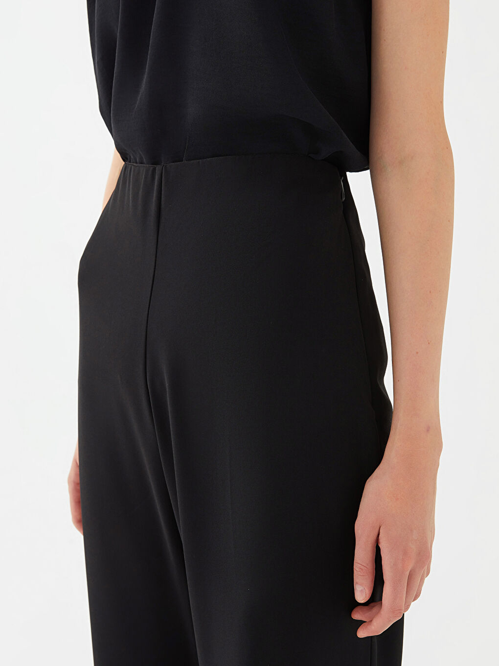 Дамски Широк Прав Панталон-2