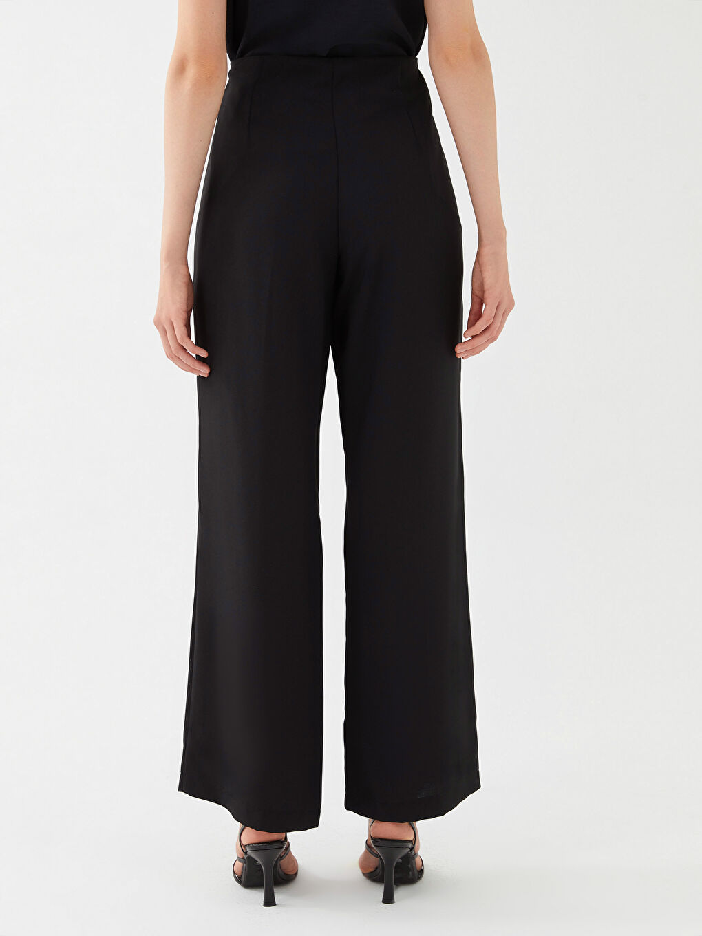 Дамски Широк Прав Панталон-4