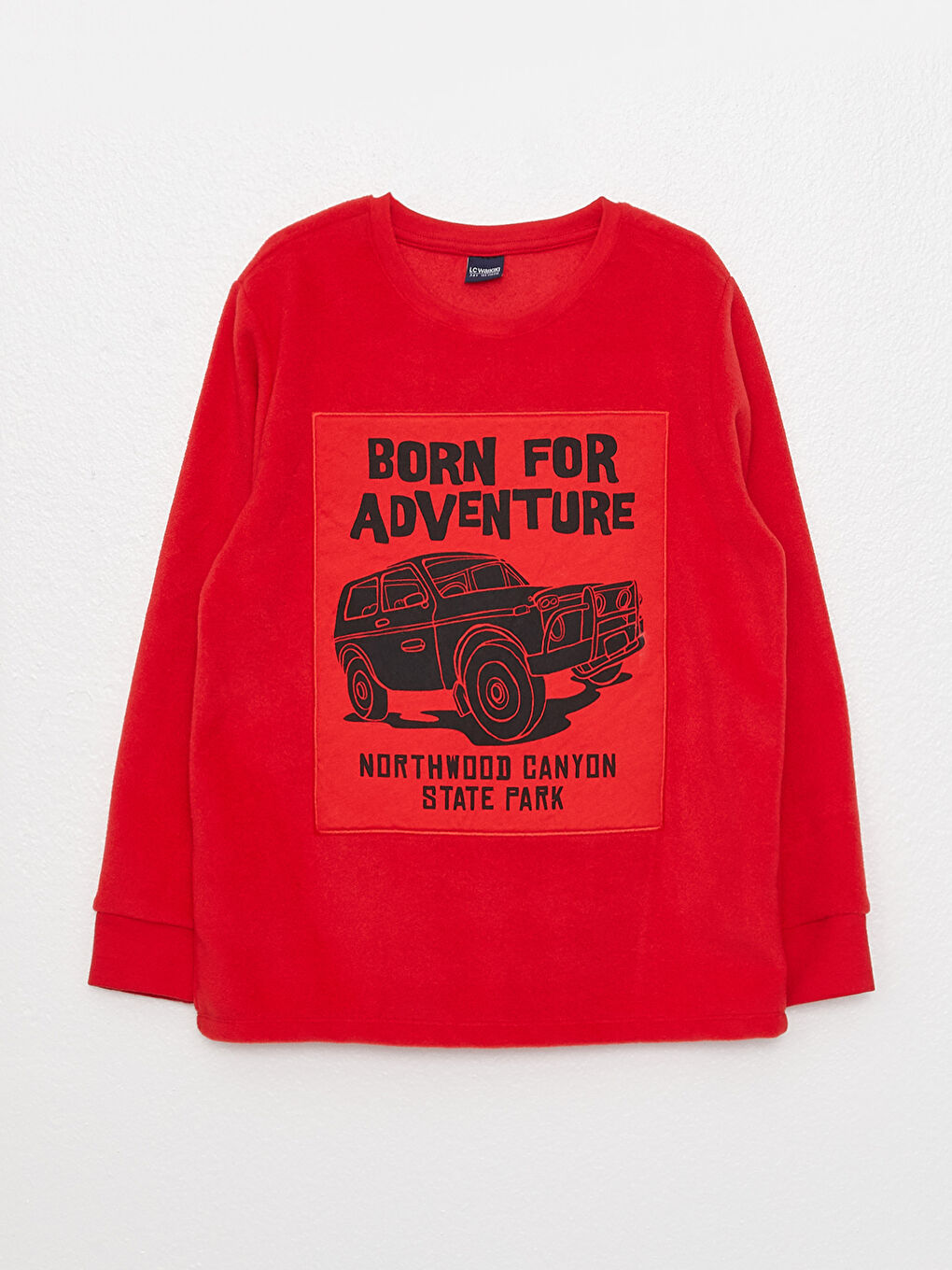 Kırmızı Bisiklet Yaka Baskılı Uzun Kollu Erkek Çocuk Pijama Takımı-1