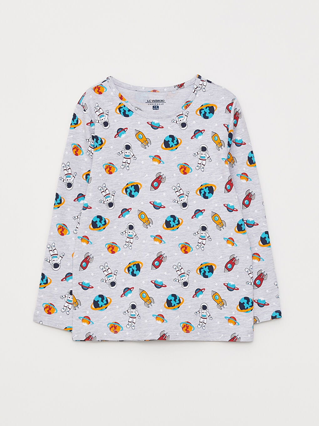 LCW Kids Bisiklet Yaka Baskılı Uzun Kollu Erkek Çocuk Pijama Takımı -W2HE53Z4-LRW