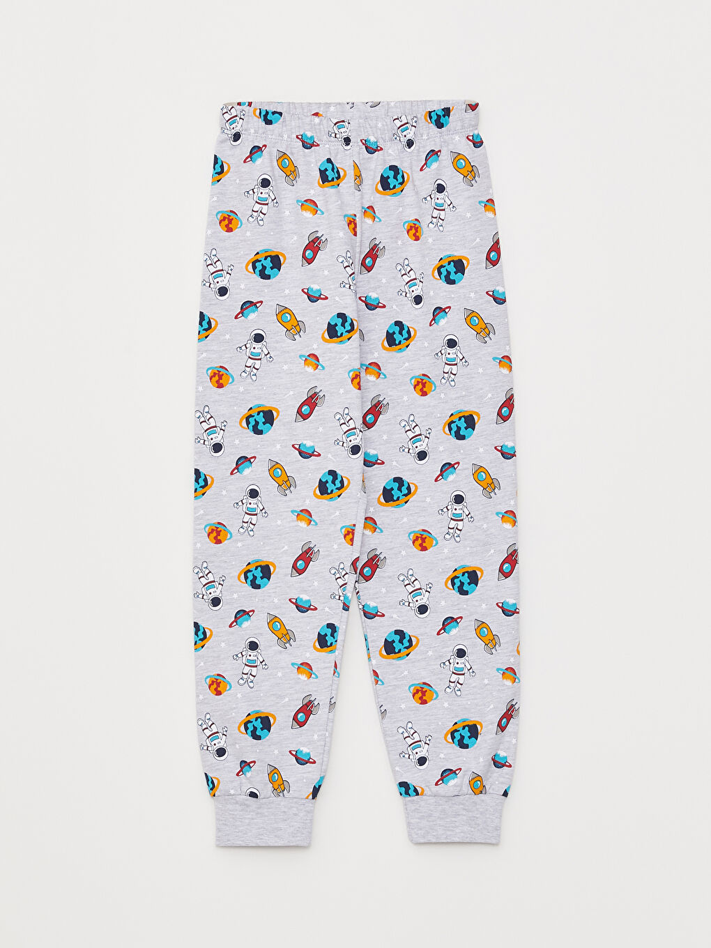 LCW Kids Bisiklet Yaka Baskılı Uzun Kollu Erkek Çocuk Pijama Takımı -W2HE53Z4-LRW