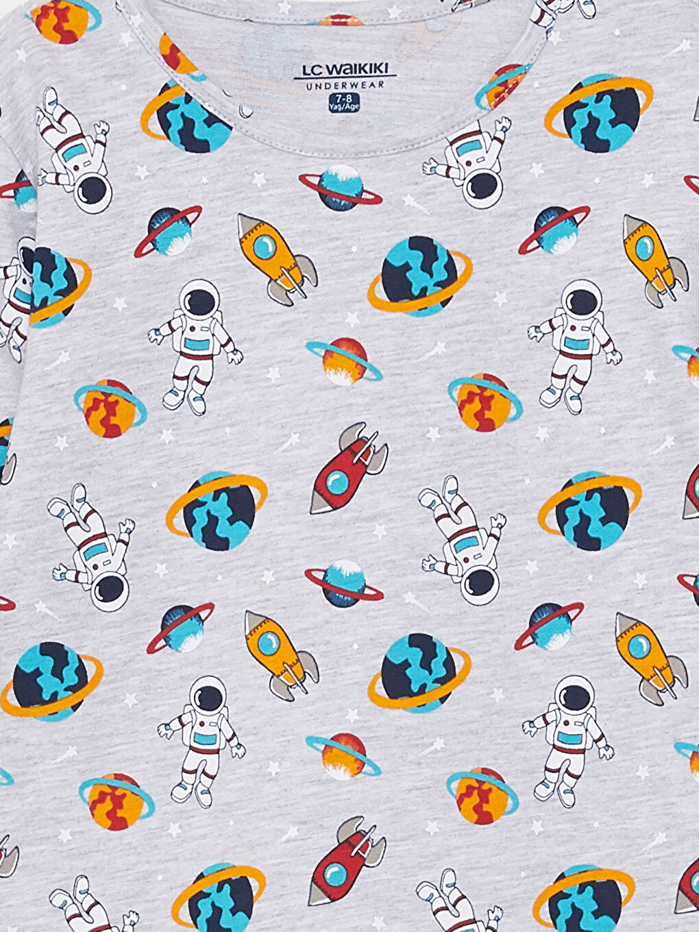 LCW Kids Bisiklet Yaka Baskılı Uzun Kollu Erkek Çocuk Pijama Takımı -W2HE53Z4-LRW