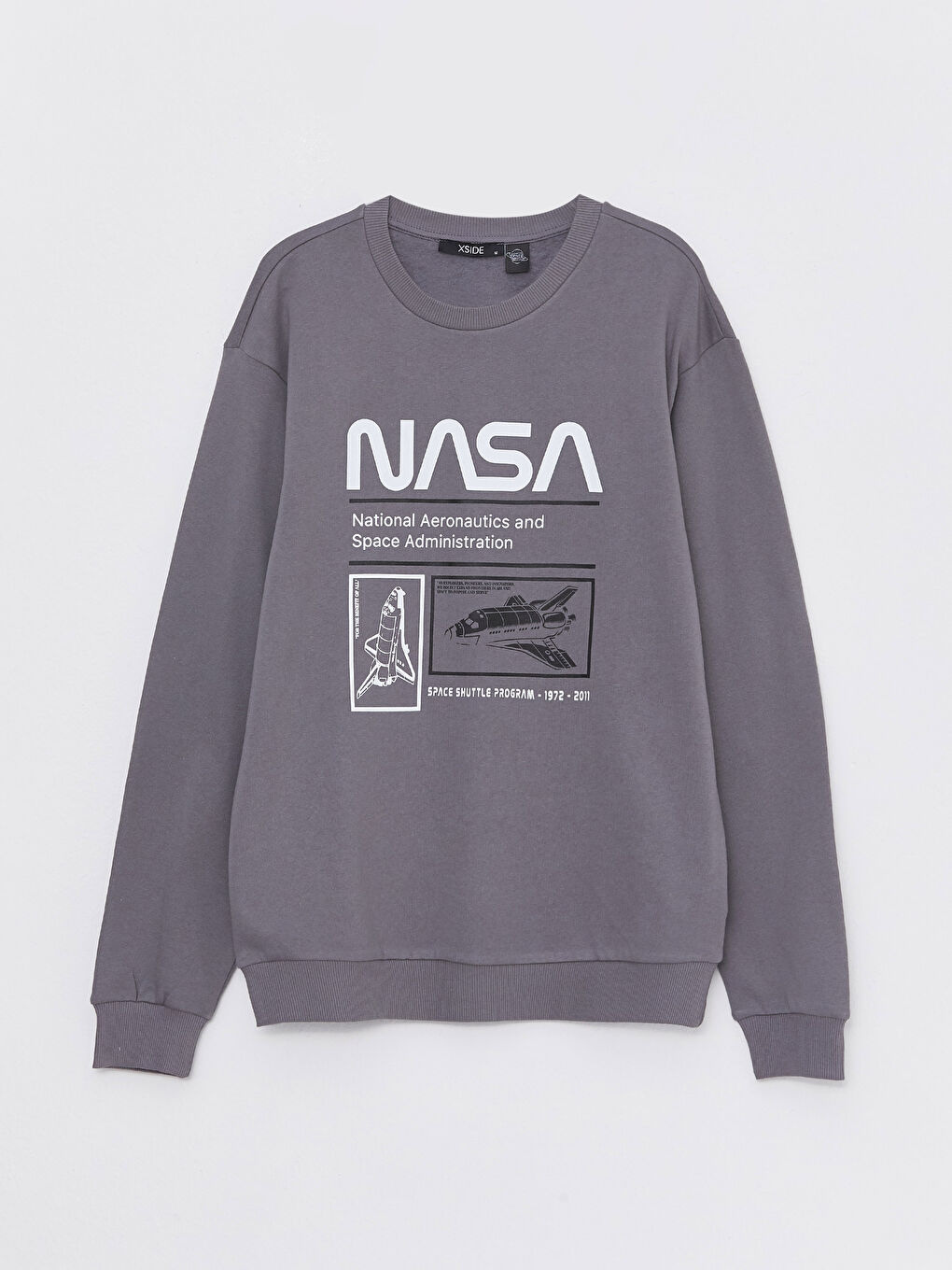 XSIDE Crew Neck Long Sleeve NASA Printed Men's Thick Sweatshirt -W2HE73Z8-E93