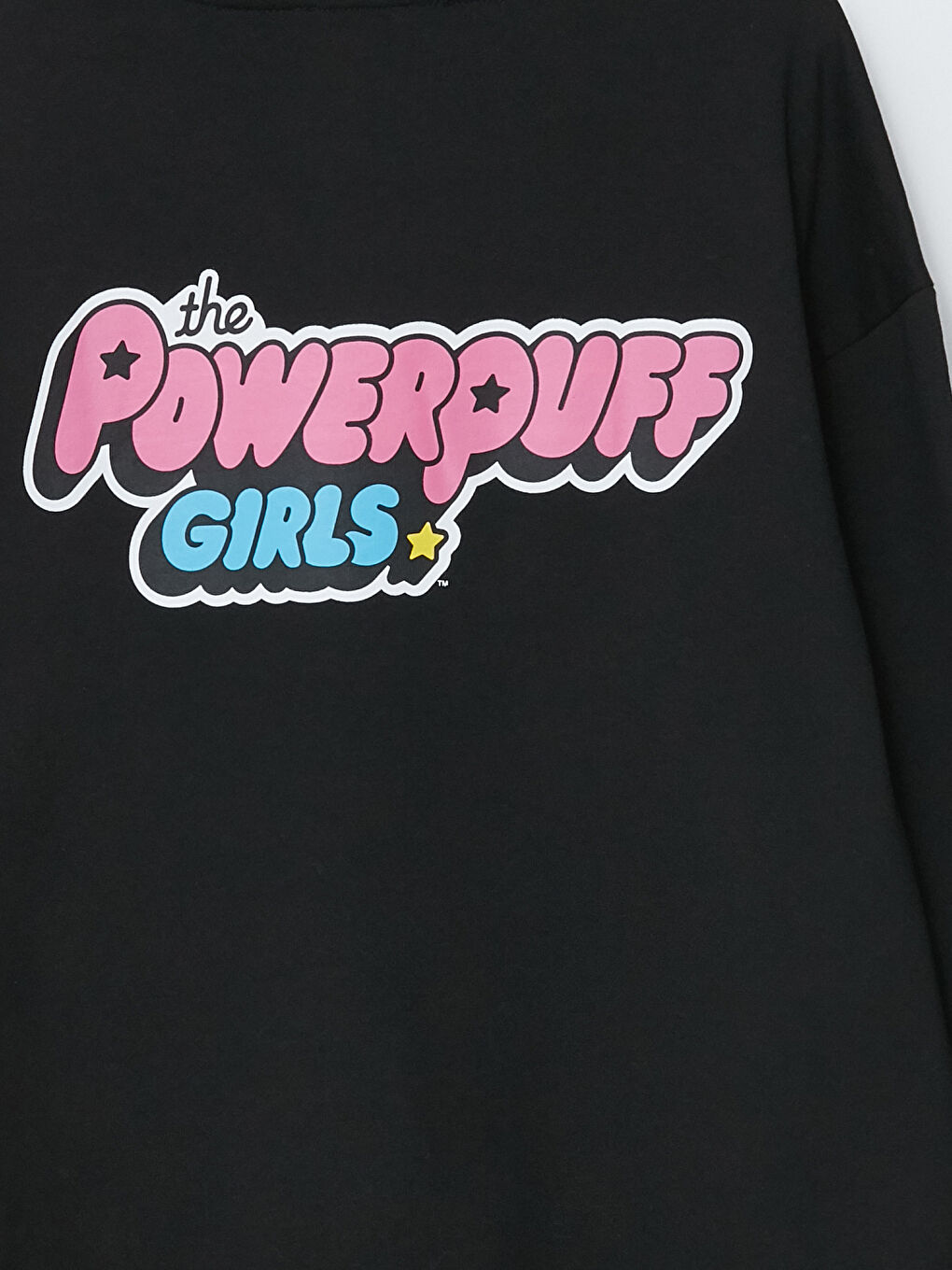 Siyah Kapüşonlu Powerpuff Girls Baskılı Kadın Kalın Sweatshirt-8