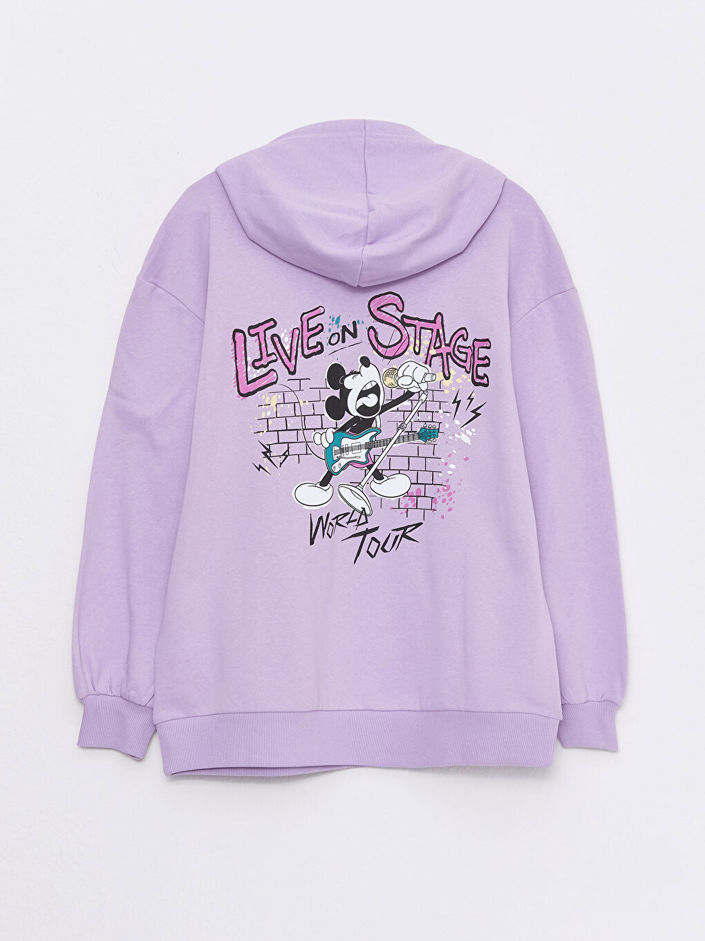 XSIDE Lila Kapüşonlu Mickey Mouse Baskılı Uzun Kollu Kadın Sweatshirt - 6