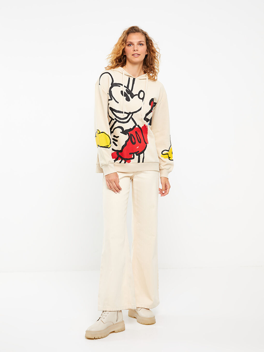 Mickey Mouse Printed Women's Thick Hoodie-1