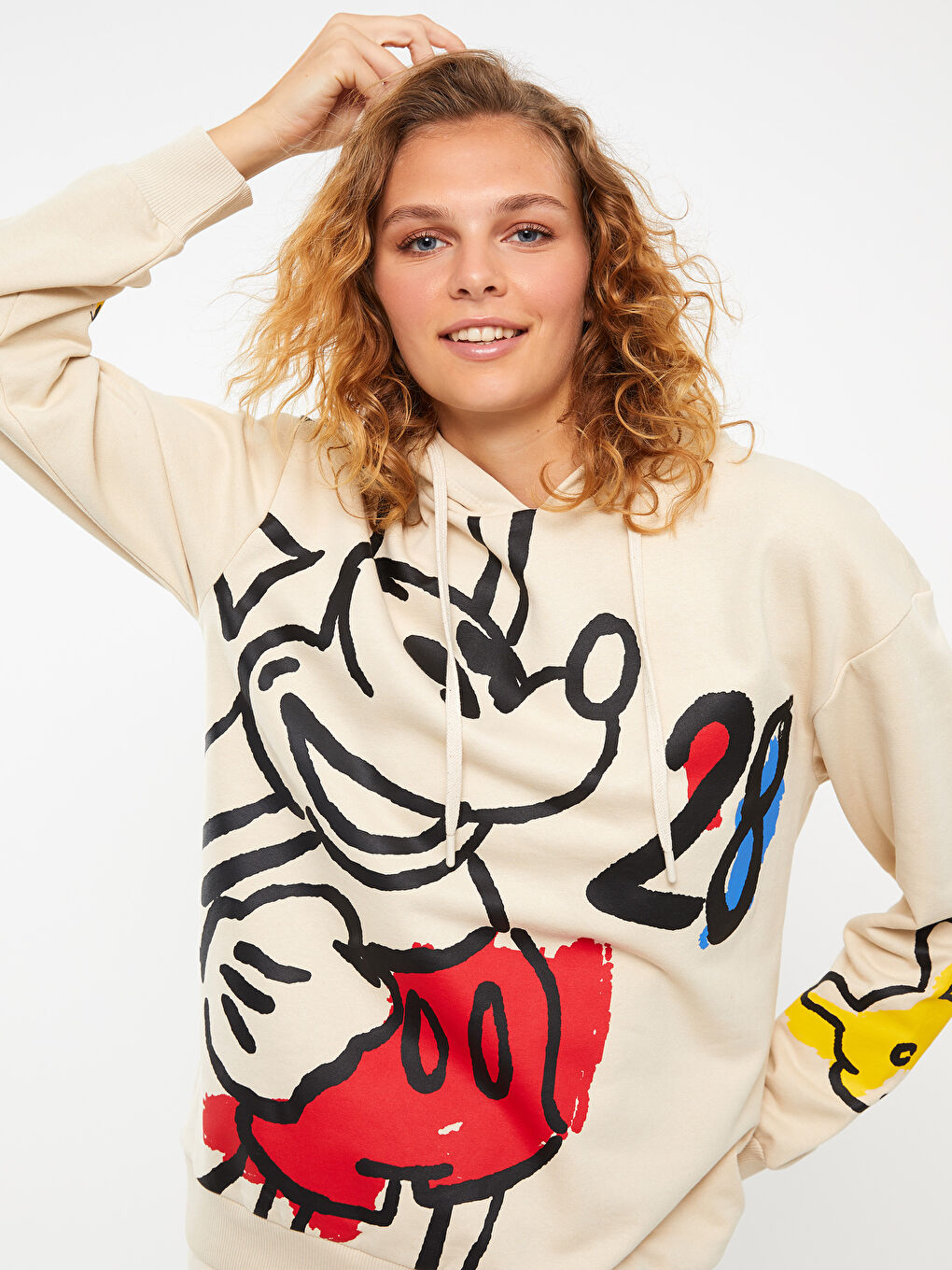 Mickey Mouse Printed Women's Thick Hoodie-2