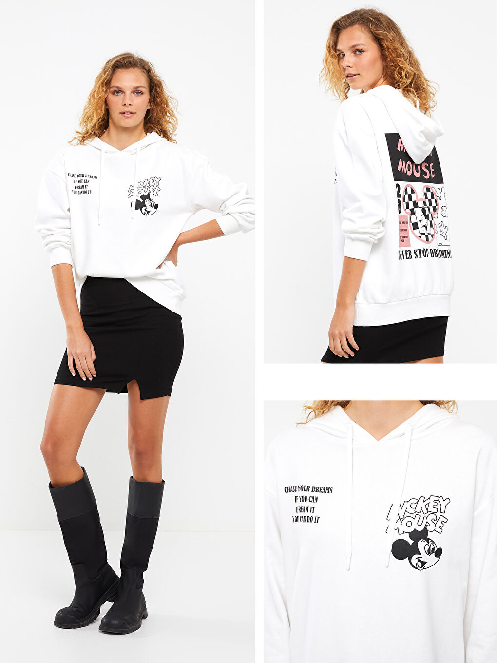 Mickey Mouse Printed Women's Thick Hoodie