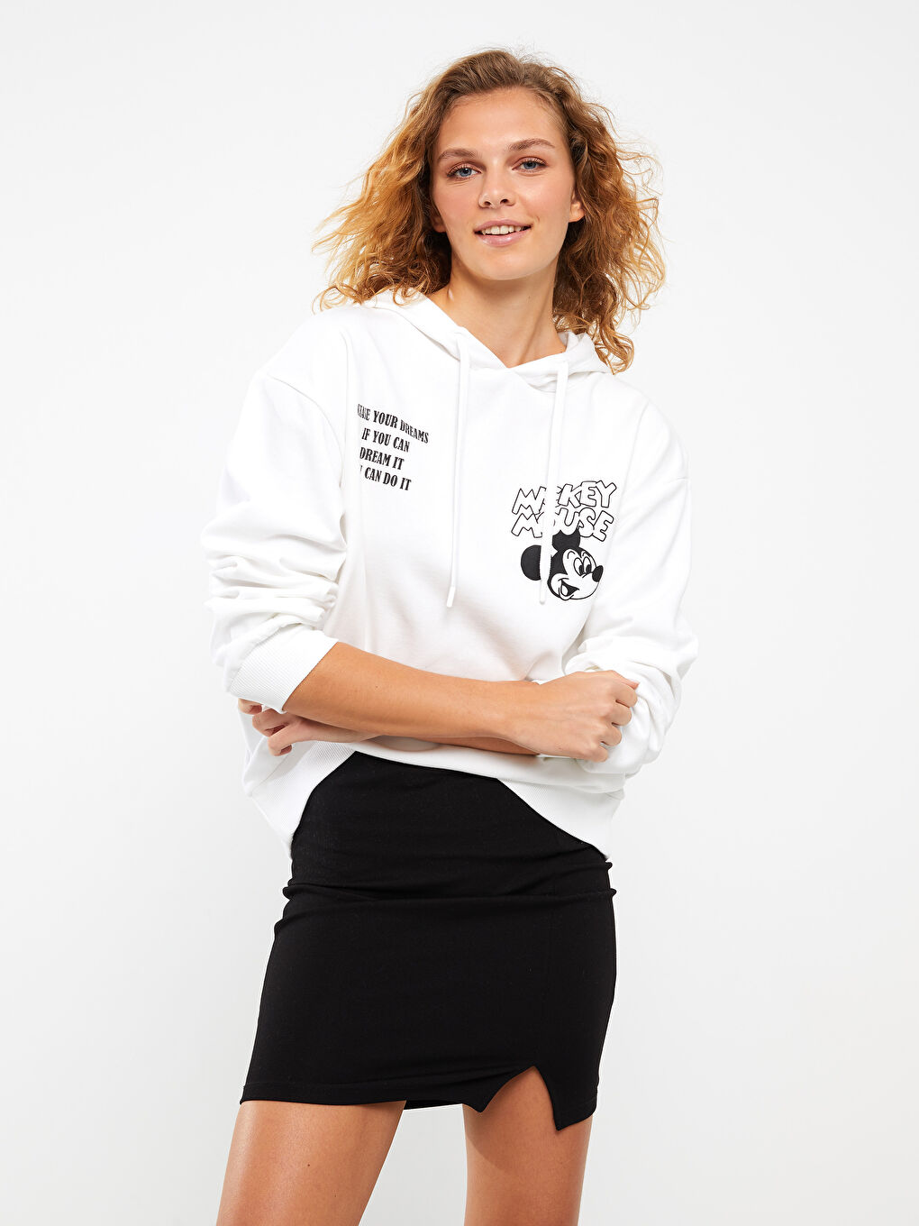 Mickey Mouse Printed Women's Thick Hoodie-3