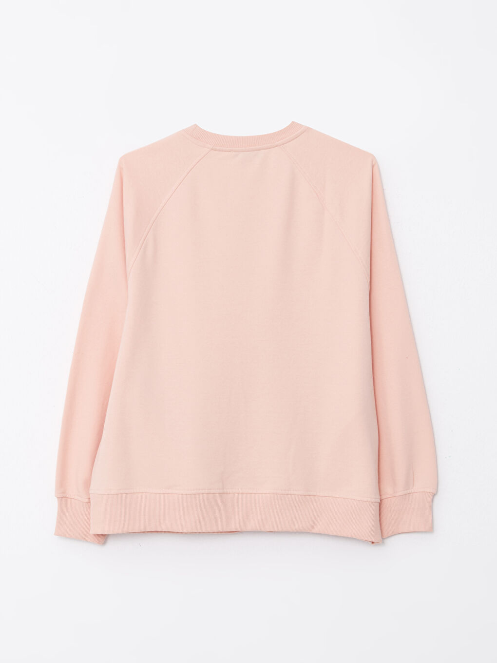 LCWAIKIKI Basic Pembe Bisiklet Yaka Düz Uzun Kollu Kadın Sweatshirt - 5