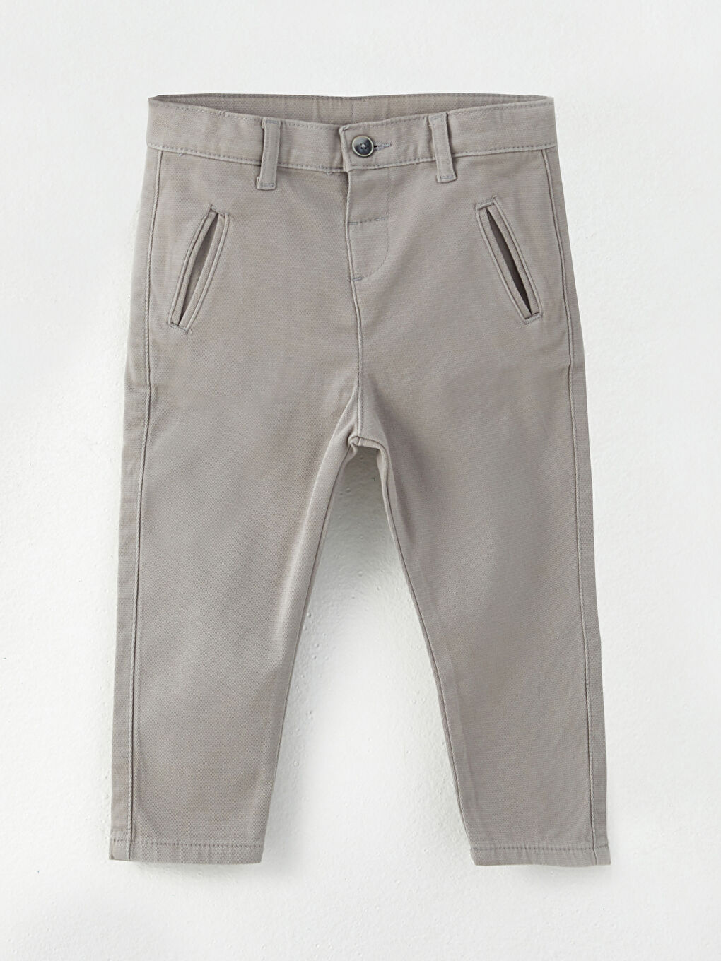 Gri Uzun Kollu Ekose Desenli Erkek Bebek Gömlek ve Pantolon 2'li Takım-2