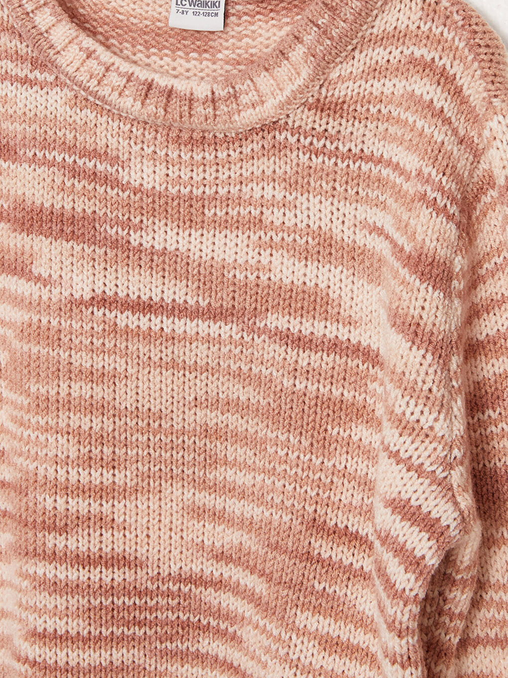 Turuncu Bisiklet Yaka Kendinden Desenli Uzun Kollu Erkek Çocuk Kazak-8