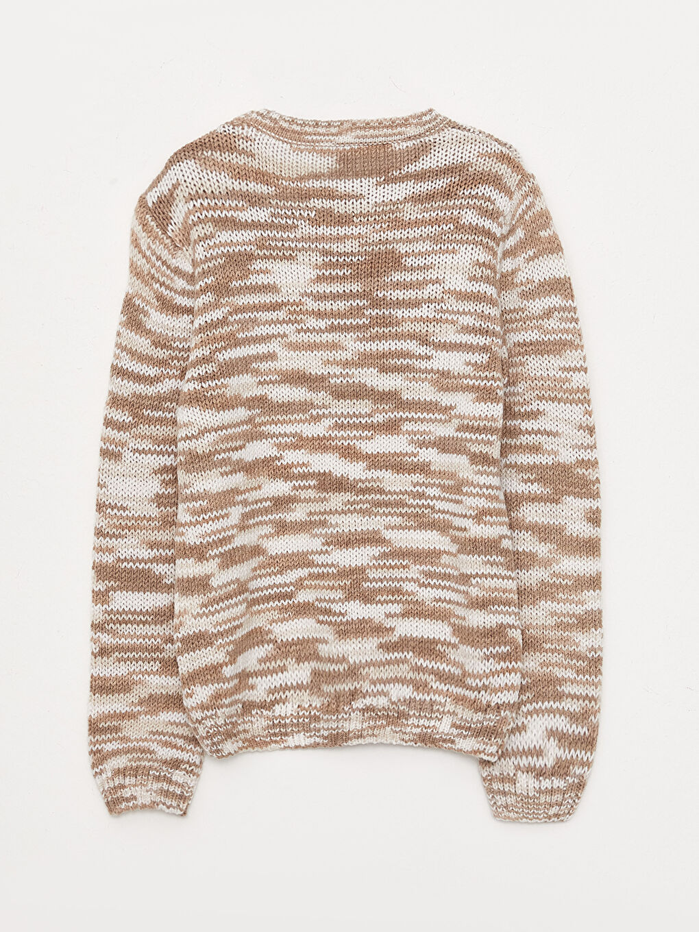 Kahverengi Bisiklet Yaka Kendinden Desenli Uzun Kollu Erkek Çocuk Kazak-3