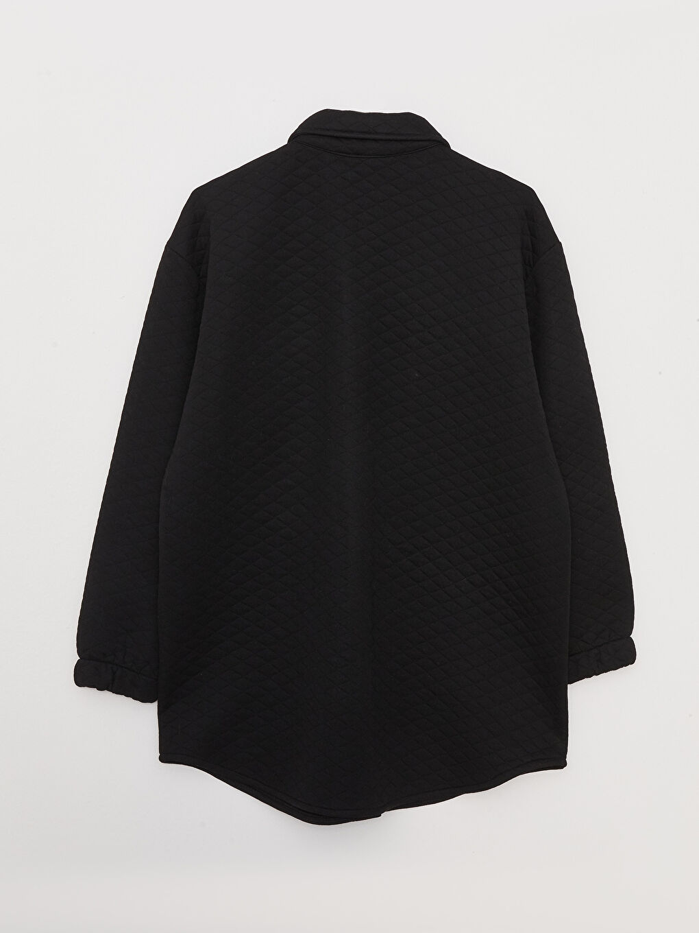 Siyah Kendinden Desenli Uzun Kollu Kadın Gömlek Tunik-6