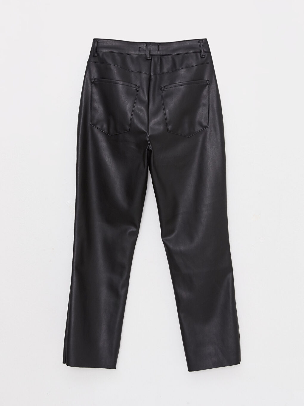 Pantaloni Standard Fit Regular din Piele Ecologică pentru Femei-8