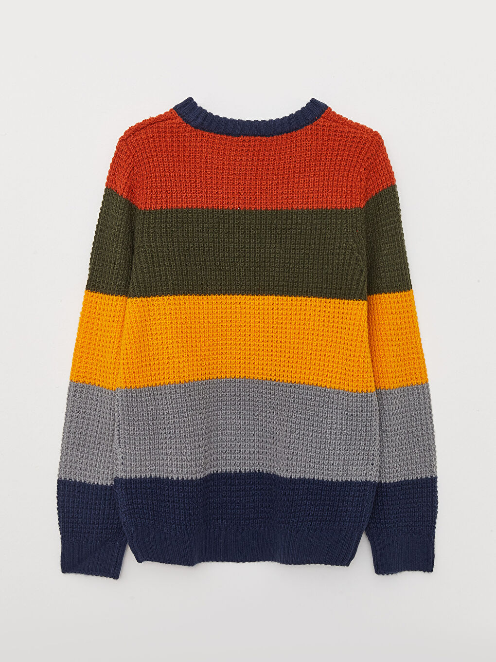 LCW Kids Crew Neck Color Block Long Sleeve Boys' Knitwear Sweater -W2HG70Z4-LKF