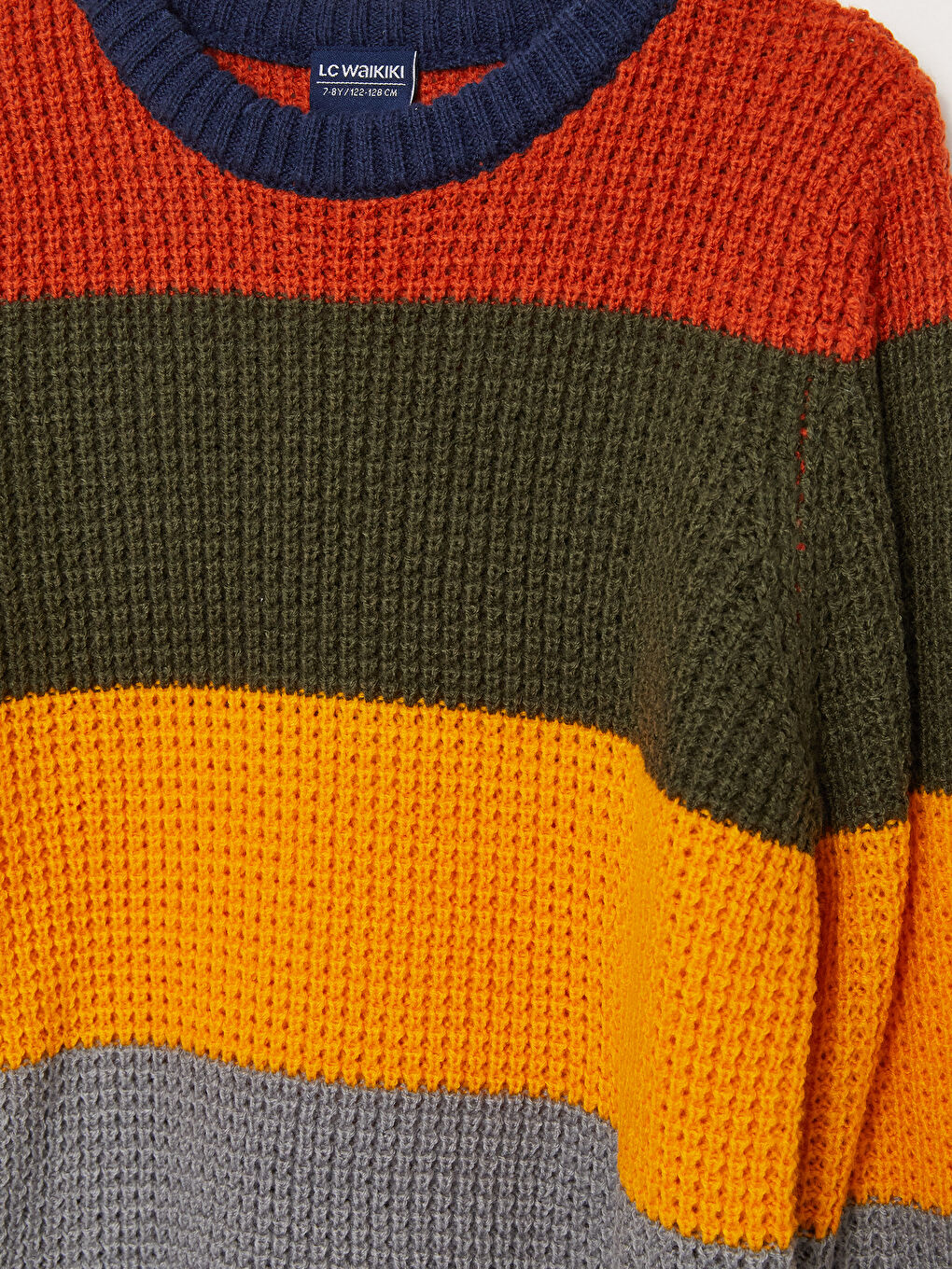 LCW Kids Crew Neck Color Block Long Sleeve Boys' Knitwear Sweater -W2HG70Z4-LKF