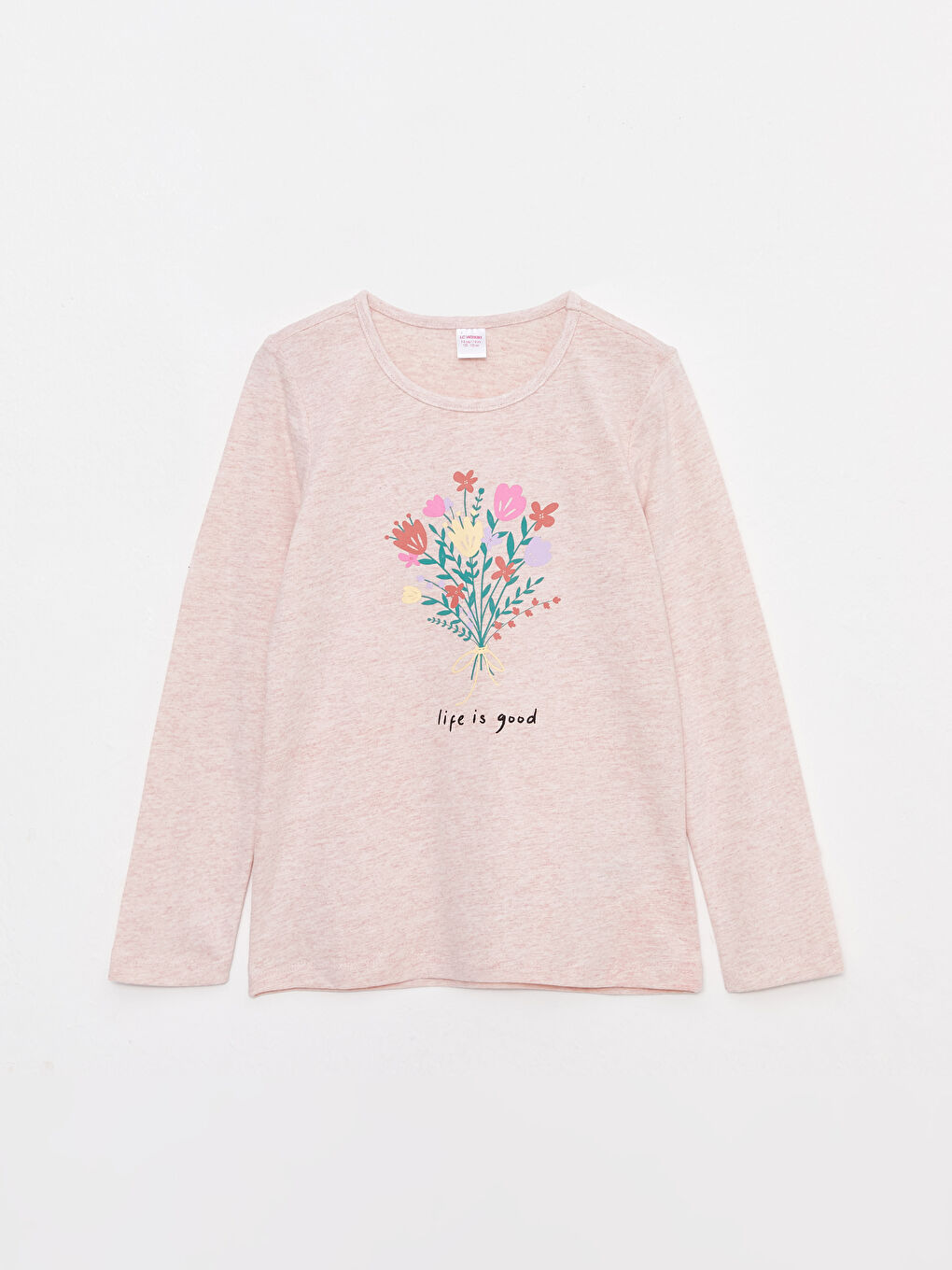 Pembe Bisiklet Yaka Baskılı Uzun Kollu Kız Çocuk Pijama Takımı-1