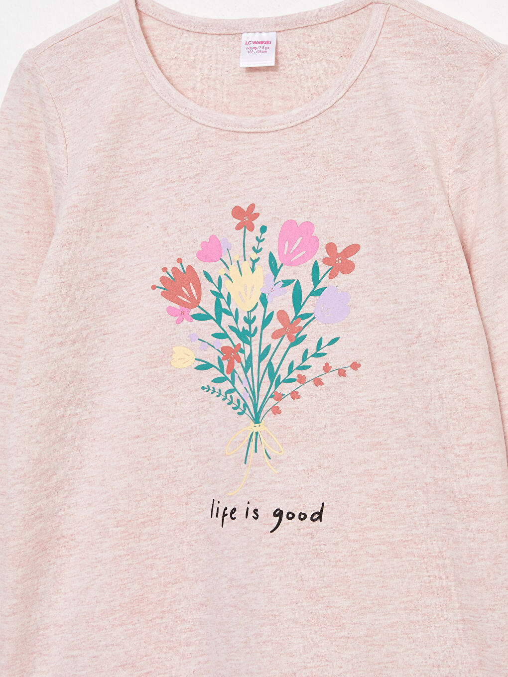 Pembe Bisiklet Yaka Baskılı Uzun Kollu Kız Çocuk Pijama Takımı-3