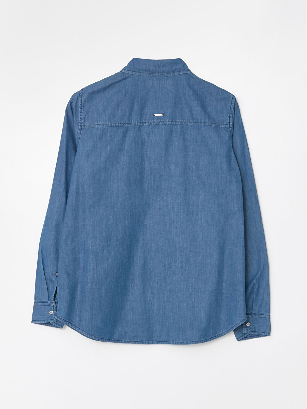 Plain Long Sleeve Women's Denim Shirt-6