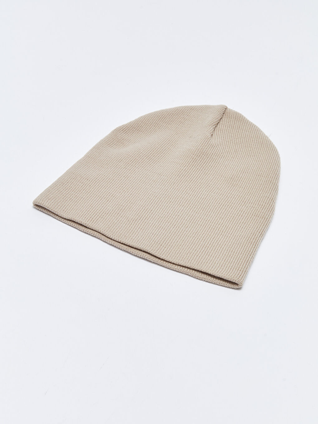 Bej Kadın Düz Triko Bere-4