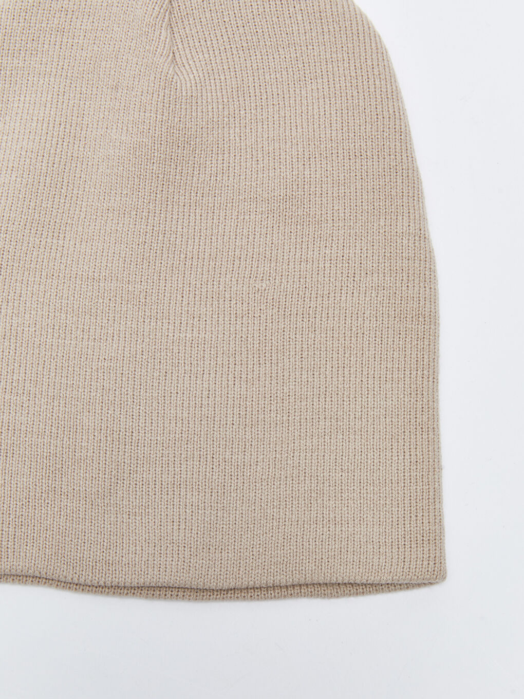 Bej Kadın Düz Triko Bere-5