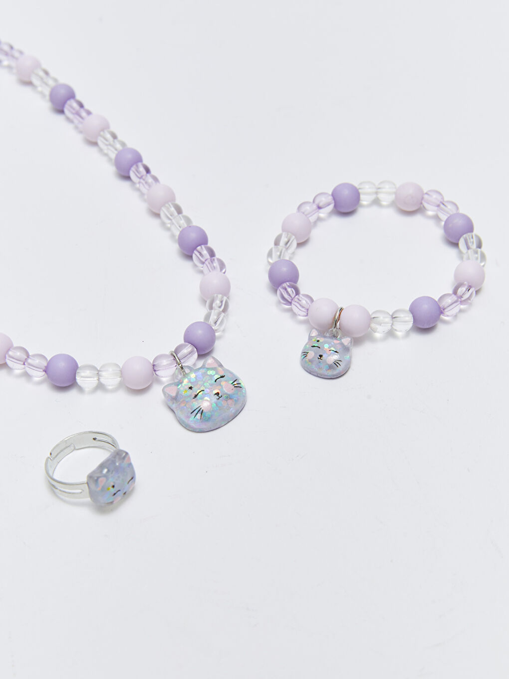 Karışık Çok Renkli Boncuklu Kız Çocuk Takı Seti-2