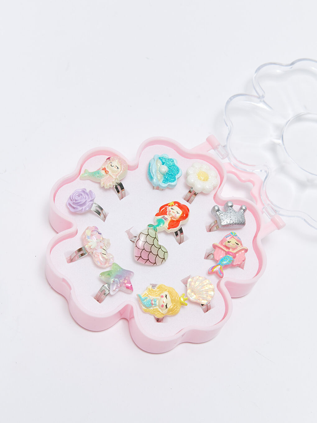 Karışık Desenli Kız Çocuk Yüzük Seti 12'li-1