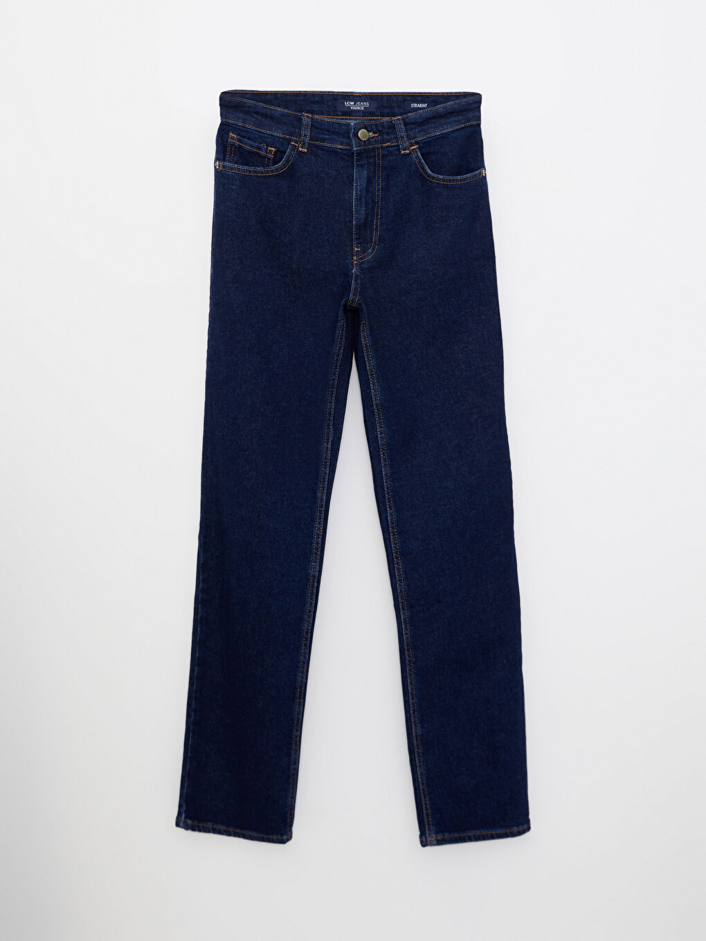 LCW Jeans Koyu Rodeo Yüksek Bel Straight Kadın Jean Pantolon - 5