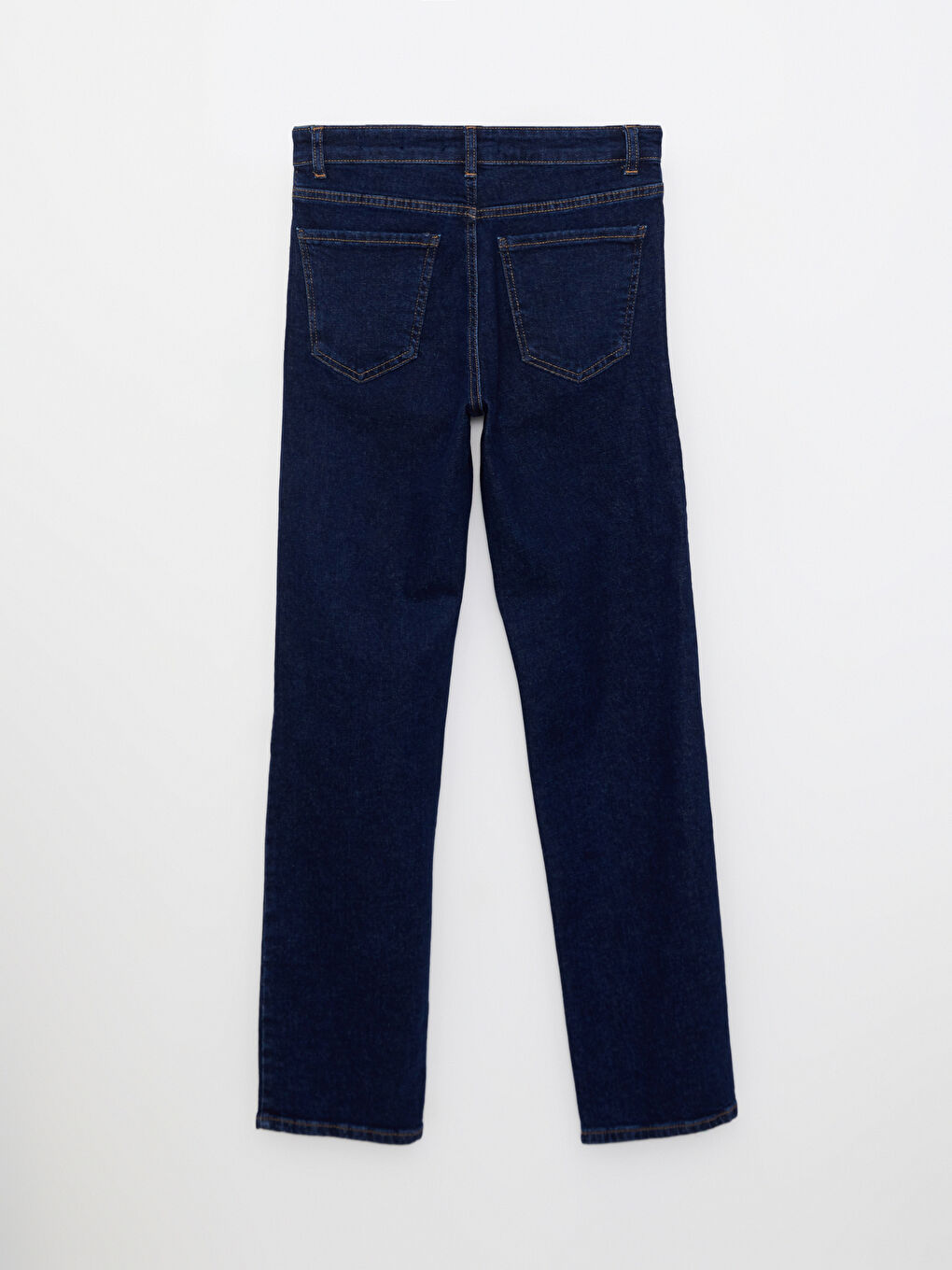 LCW Jeans Koyu Rodeo Yüksek Bel Straight Kadın Jean Pantolon - 6