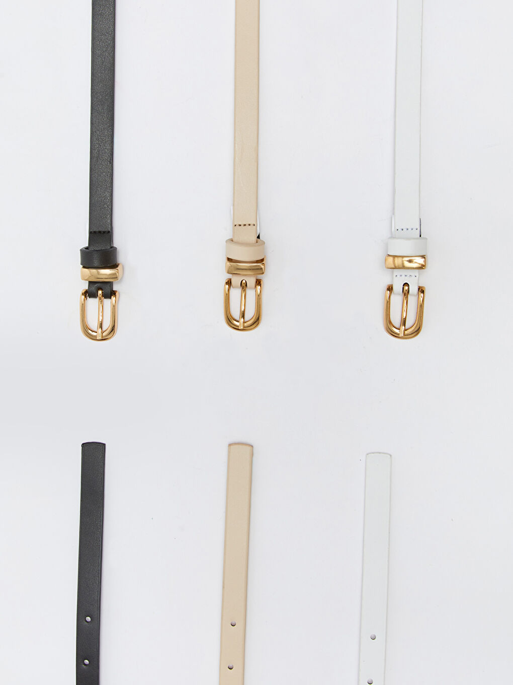 LCW ACCESSORIES Kunstleder Flach Dünn Gürtel für Damen 3er-Pack -W2HI08Z8-F9C