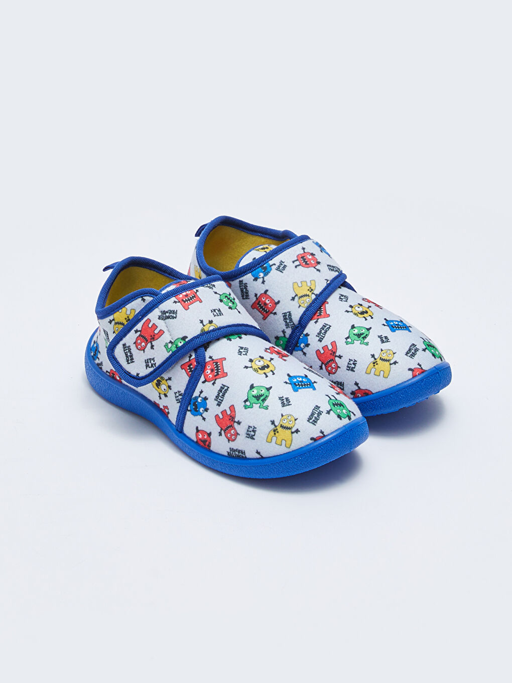 Gri Baskılı Cırt Cırtlı Erkek Çocuk Panduf