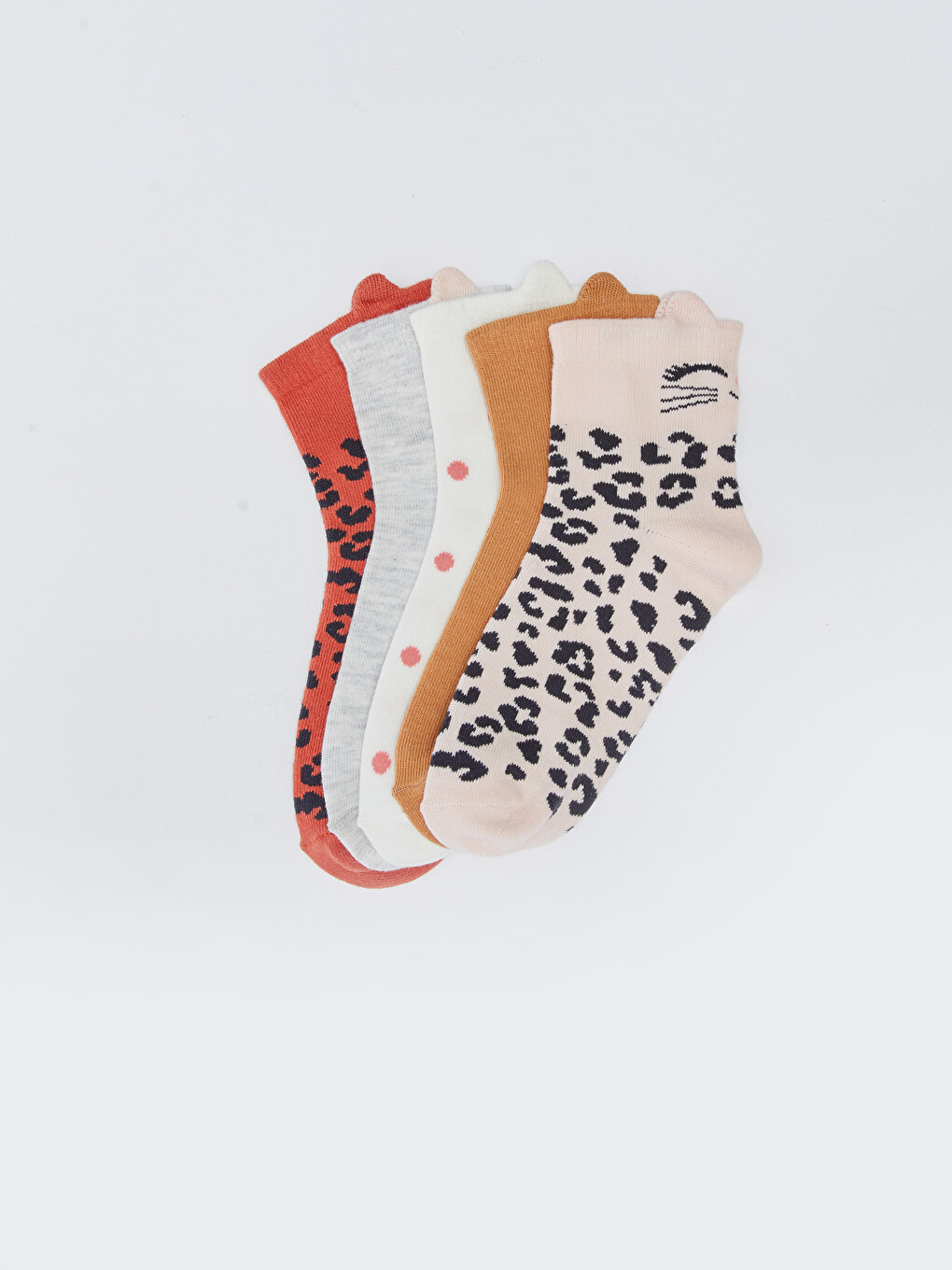 Patterned Girls' Ankle Socks 5 Pack