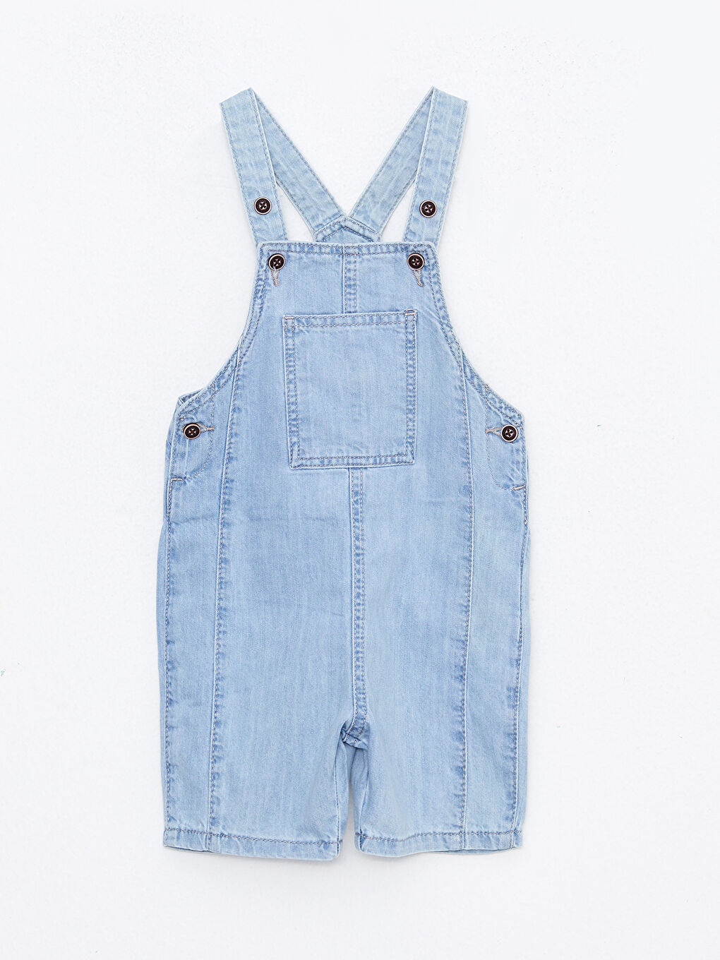 Square Neck Basic Baby Boy Jean Bib and Brace