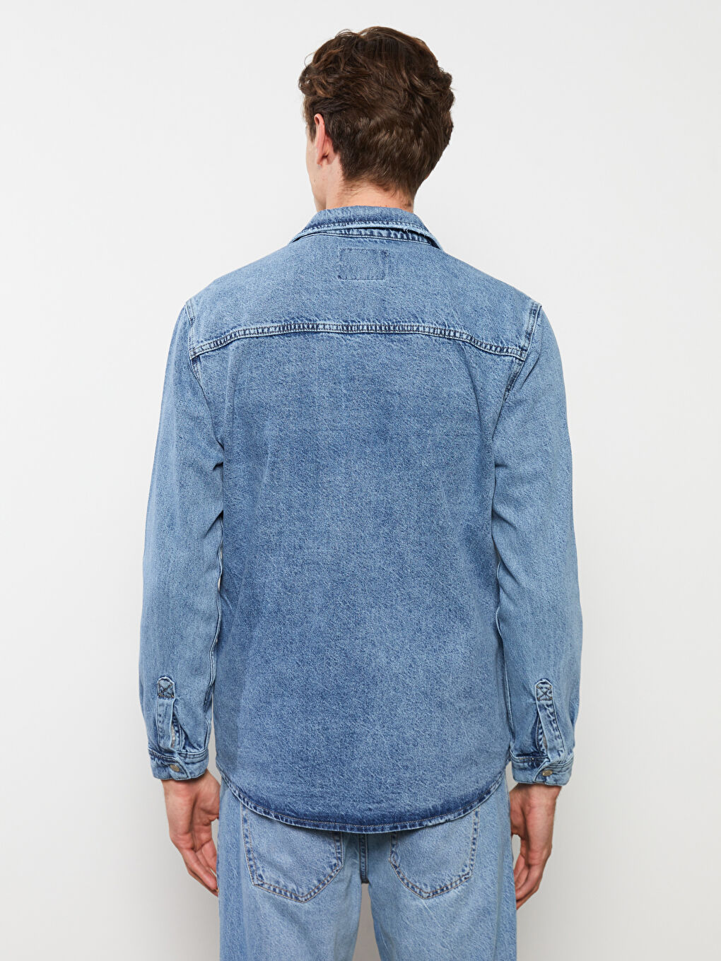 XSIDE Standard Fit Men's Denim Jacket -W2HI82Z8-H45 - LC Waikiki
