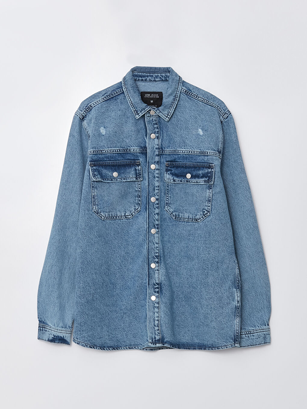 İndigo Standart Kalıp Erkek Jean Ceket-5