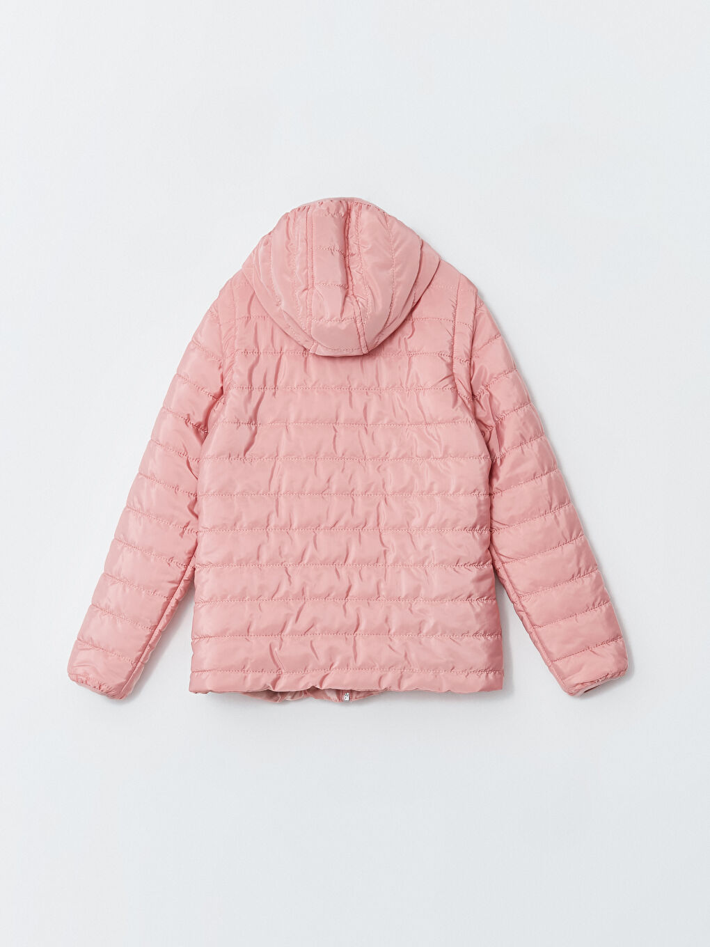 Pembe Kapüşonlu Basic Kız Çocuk Şişme Mont-5