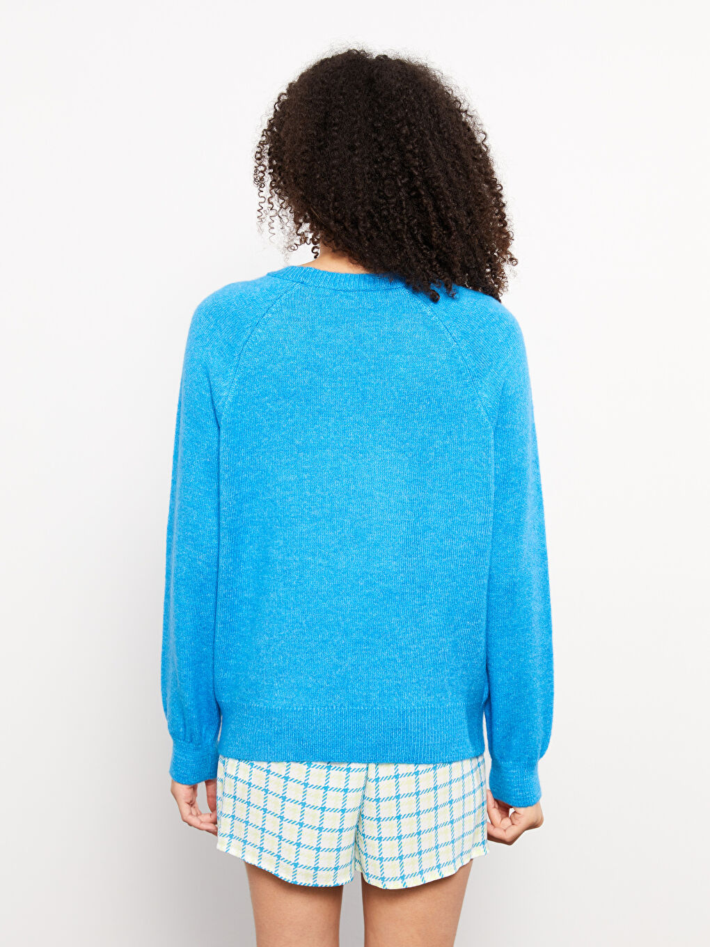 Crew Neck Plain Long Sleeve Women's Knitwear Sweater-4