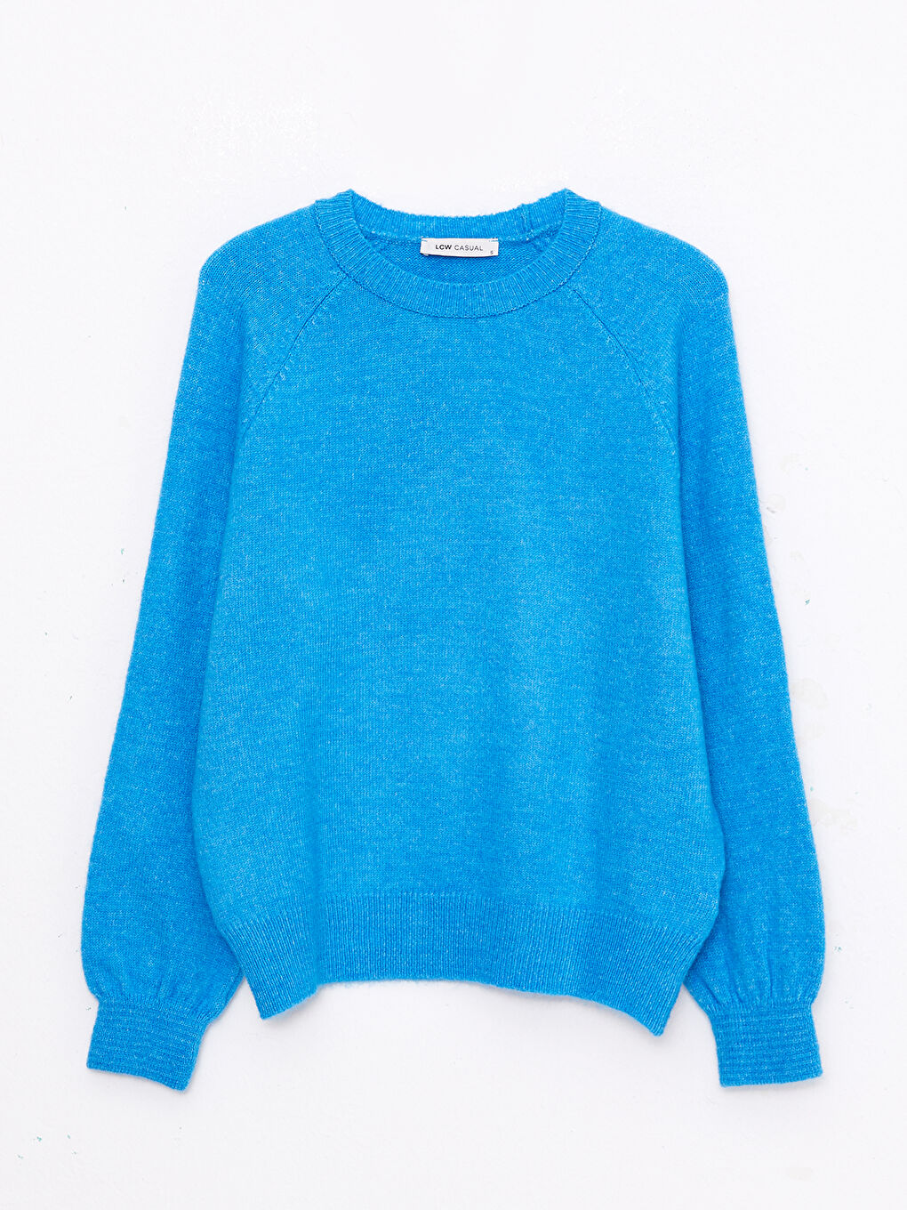 Crew Neck Plain Long Sleeve Women's Knitwear Sweater-5